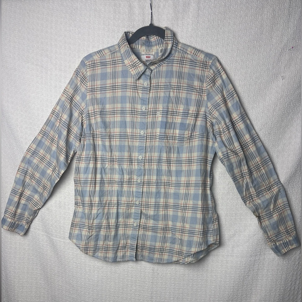 Levi's Blue and Cream Checkered Shirt